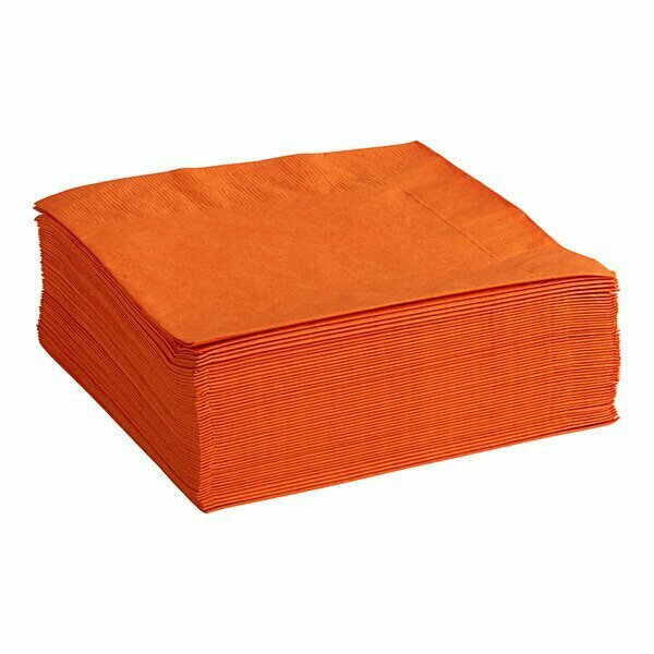 Creative Converting 58191B Sunkissed Orange 3-Ply 1/4 Fold Luncheon Napkin, 500PK P1/4OR